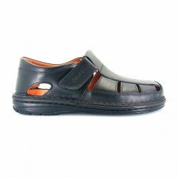 Boxer Δερμάτινα Ανδρικά Σανδάλια σε Μαύρο Χρώμα