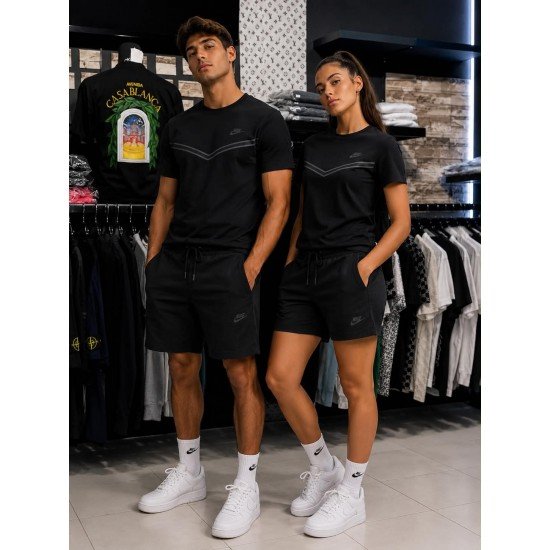 Nike Tech Fleece unisex   Μαύρο Καλοκαιρινό Σέτ