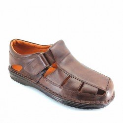 Boxer Δερμάτινα Ανδρικά Σανδάλια σε Καφέ Χρώμα